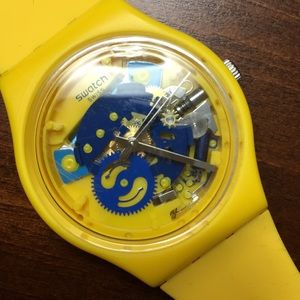 Yellow Swatch watch